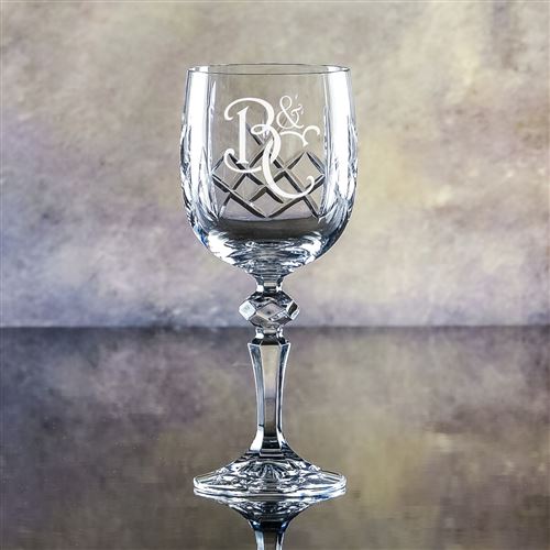 Engraved Crystal Edward Cut Goblet