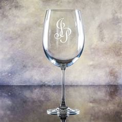 Lydia Engraved Whole Wine Bottle Glass