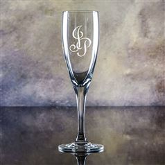 Crystal Engraved Forest Flute Glass