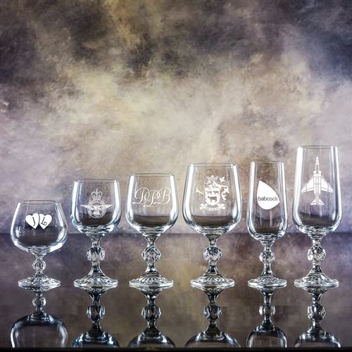 Claudia Crystal Engraved Goblet Glass