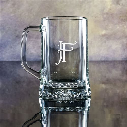 Small Crystal Engraved Stern Tankard