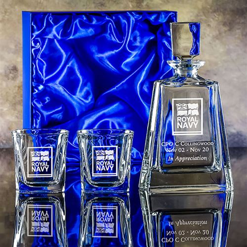 Crystal Admiral Decanter and Admittable Tumblers Gift Set