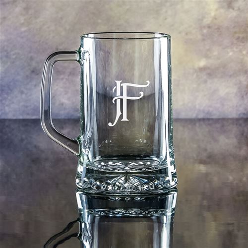 Large Crystal Engraved Stern Tankard