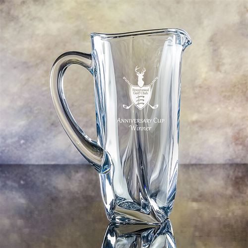 Crystal Engraved Barley Jug