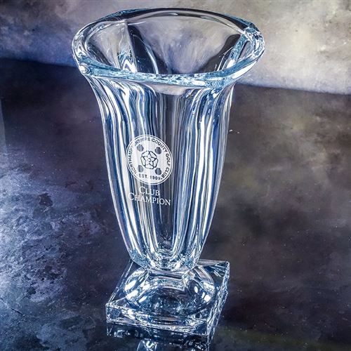 Crystal Engraved Etna Vase Crystal Vase Majestic Crystal