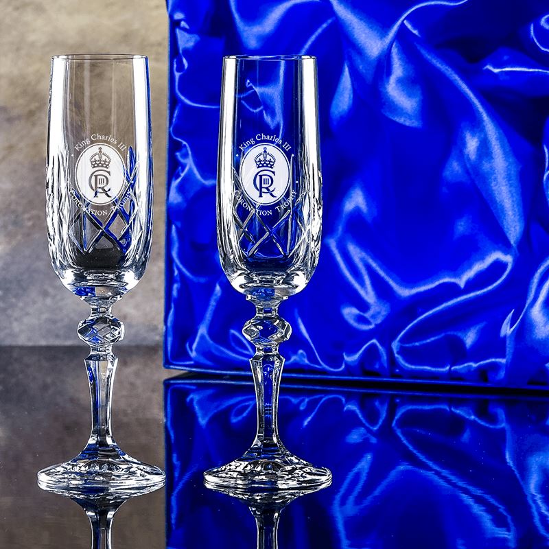Crystal Engraved Glassware Coronation Day Majestic Crystal