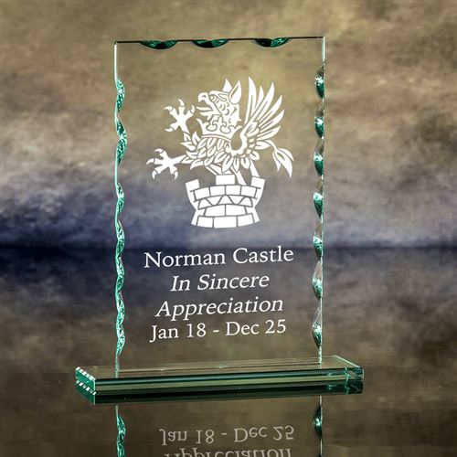 Presentation Boxed Engraved Crystal Large Rectangu