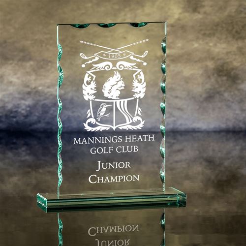 Presentation Boxed Engraved Crystal Small Shield P