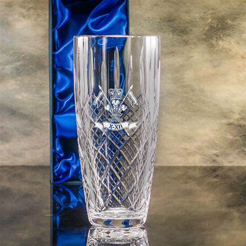 Large Crystal Engraved Latin Vase Gift