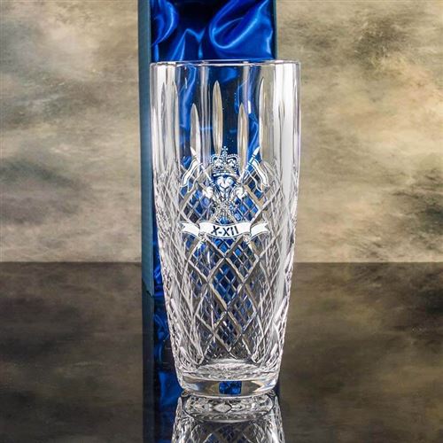 Large Crystal Engraved Latin Vase Gift