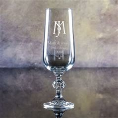 Claudia Crystal Engraved Champagne Flute