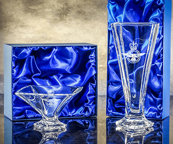 Engraved Crystal Bowls and Vases